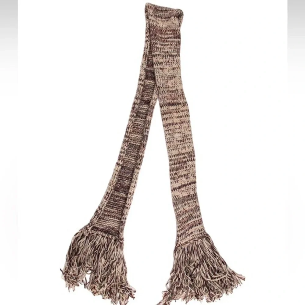 BURBERRY CASHMERE FRINGED KNIT 67” WINTER OUTDOORS OLD MONEY BOHO SCARF